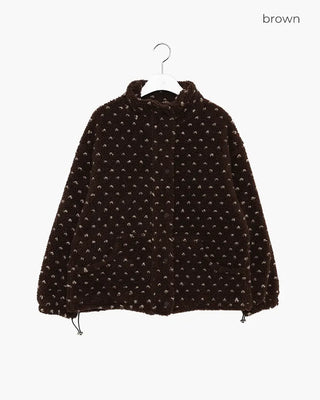 Dot fleece zip-up