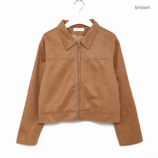 Simple velour short jacket