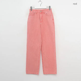Colored straight denim pants