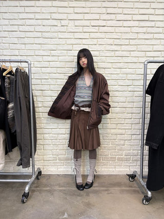 [NEVERSEEZ] Fair Isle Knit Halter Vest