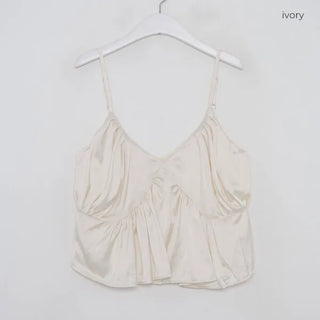 Shirred satin top