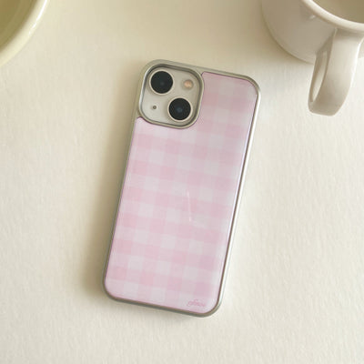 Checkered Matcha Silver Epoxy Case