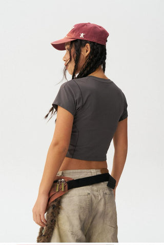 [Monterest] Quick-Dry Slim Fit Logo Crop Top