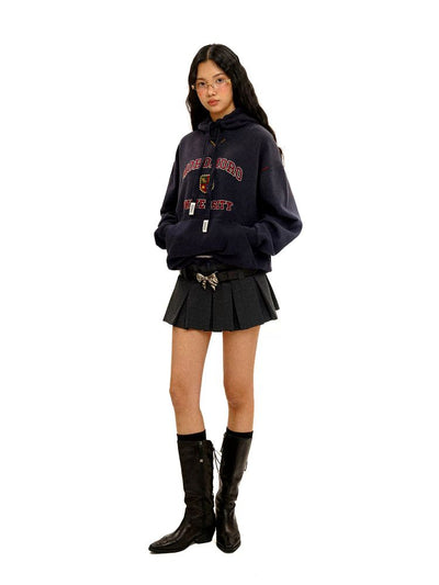 [Moromoro2] Preppy Badge Embroidered T-Shirt /  Hoodie