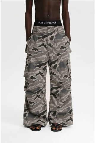 [MASONPRINCE] Rock Camo Wide Leg Cargo Pants