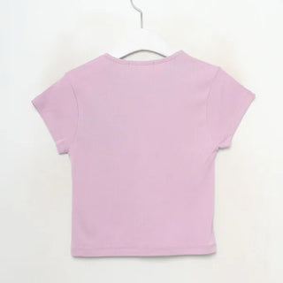 Round cropped T-shirt