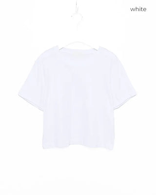 Round Simple Crop Short Sleeve T-Shirt