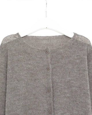Simple round neck cropped cardigan