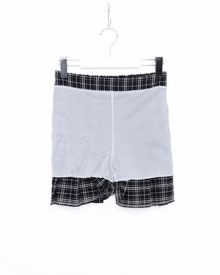 Checked pleated mini skirt