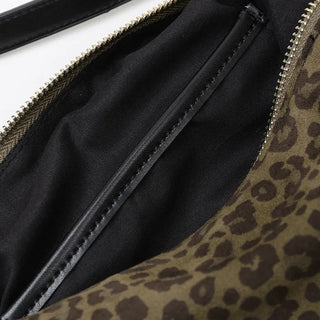 Leopard suede shoulder bag