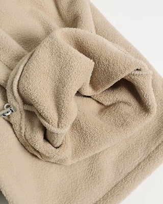 Fleece wide-leg pants with elastic waistband