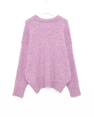 Colorful V-neck loose-fit knit