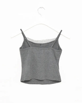 Lace sleeveless set T-shirt
