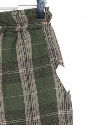 Loose-fit banding check pants