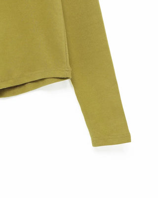 Round hem cotton long t-shirt