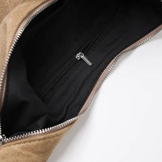 Suede Round Shoulder Bag