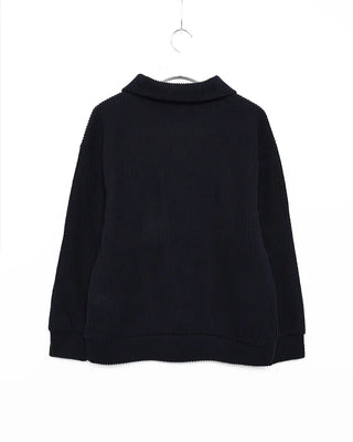 Brushed Overfit Half Knit Zip