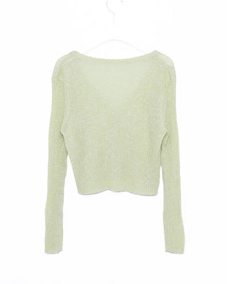 See-through ribbed cardigan