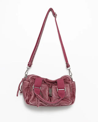 Block stitch stud vintage Boston bag