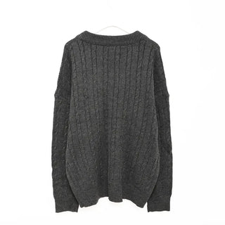 V-neck Loose Fit Cable Knit