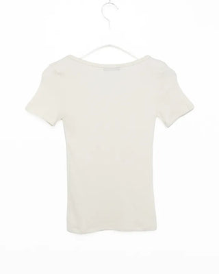 Jewel Neck Modal Half T-Shirt
