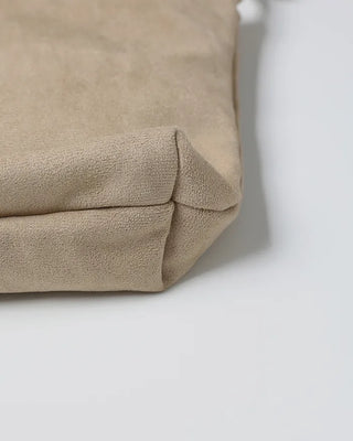 Suede drawstring shoulder bag