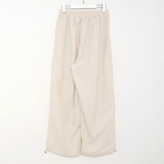 (Unisex) Nylon Wide-Leg Pants with Elastic Waistband