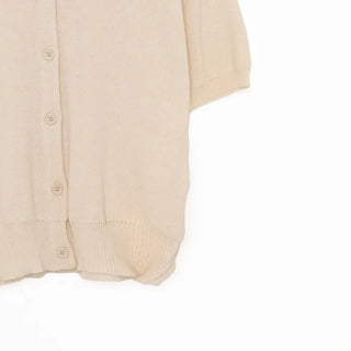 V-neck short-sleeved cardigan