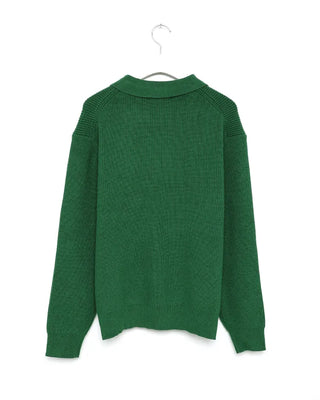 Half-neck zip-up collar knit