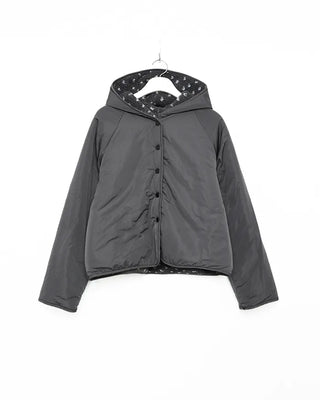 Reversible polka dot parka jacket
