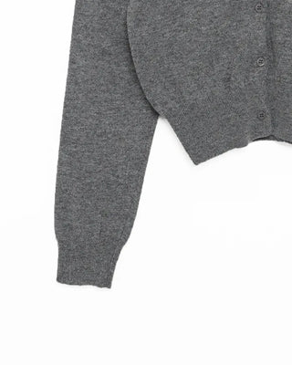 Button-collar knit cardigan