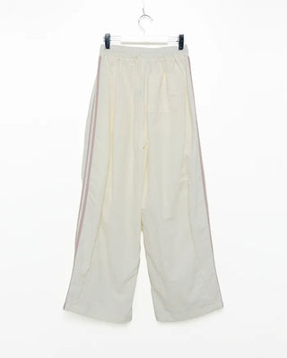 Wide-leg nylon jersey pants with hip pockets