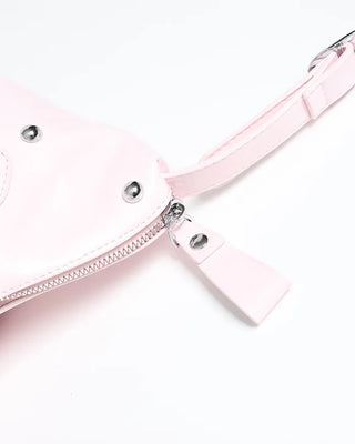 Multi-zip studded shoulder bag