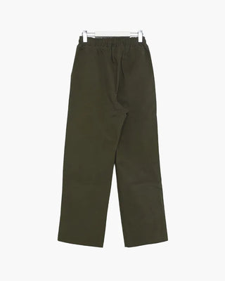 Elastic waistband, two-pleat wide-leg pants
