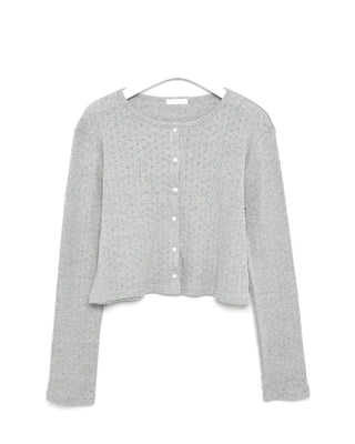 Perforated Sleeveless Cardigan Set