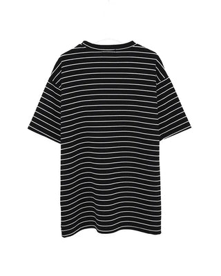 Striped oversized short-sleeved T-shirt