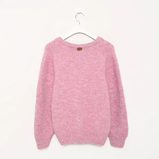 Wool back tag detail V-neck oversized knit