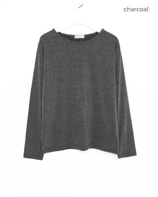 Round neck simple long T-shirt
