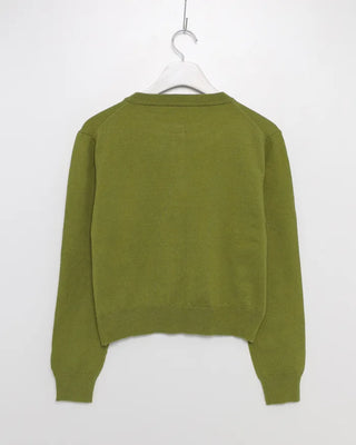 Anti-pilling color crew neck cardigan