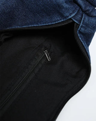 2-Pocket Denim Shoulder Bag