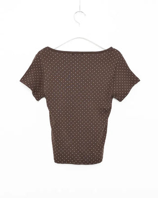 Small dot pattern short-sleeve T-shirt