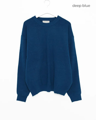 Rib-knit crew neck