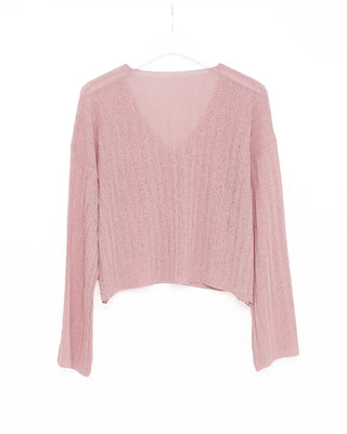 Ribbed V-neck cardigan