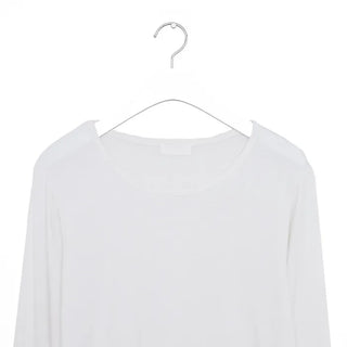 Jewel neck long T-shirt