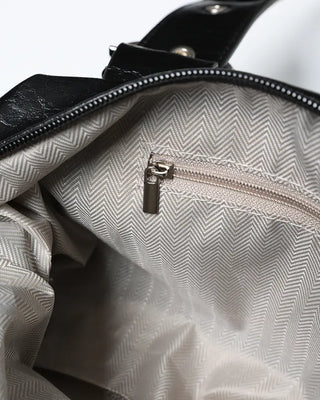 Double rivet belt leather tote bag