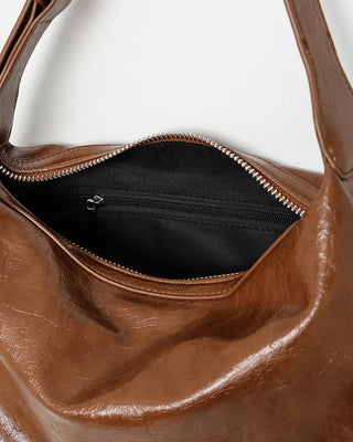 Eco-leather round shoulder bag