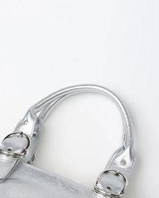 Studded belt leather tote bag
