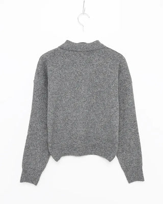 Half-zip-up color knit