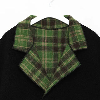 Checked long coat
