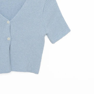 Two-button cropped cardigan
